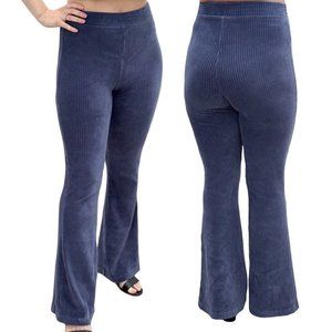 Aerie Groove-On Velour High Waisted Flare Pant in Fresh Bright Blue Women's Sz M